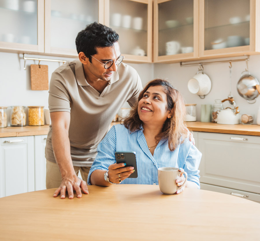 Middle age couple in kitchen