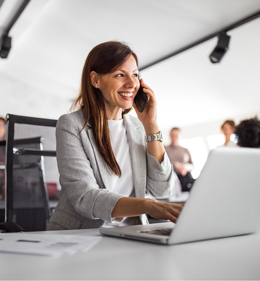 Business woman on phone