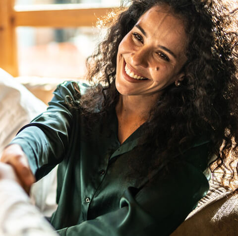 Woman shaking hands